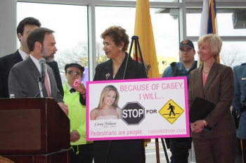 Feldmans Participate in Press Conferences Announcing New Pedestrian Safety Law – “Casey’s Law”