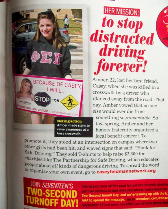Amber Staska Discusses Distracted Driving in Seventeen Magazine