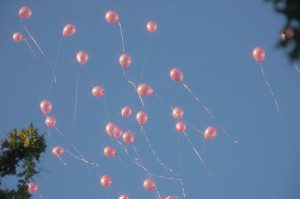 Pink balloons were released to mark Casey's 25th birthday