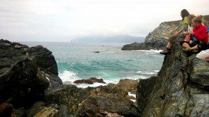 Students embracing the beauty of Catalina Island