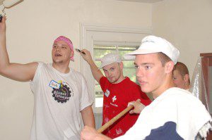 Casey's brother Brett & his friends painting - Francisvale Home for Smaller Animals, 2010