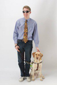 SHS 2011 recipient Hayden Dahmn with his seeing eye companion Fathom. Haydem is an engineering student at Swarthmore College