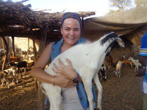 Jamie Haller with goat