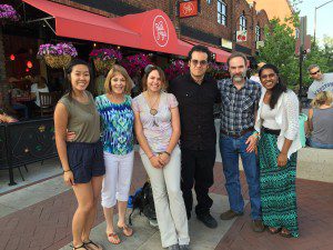 Elizabeth Lenard (3rd from L) with Casey Feldman's parents, Dianne Anderson and Joel Feldman in Boulder in July with Foundation scholarship recipients Vi-Thuy Vo (L), Charly Mendoza and Ramya Palaniappan
