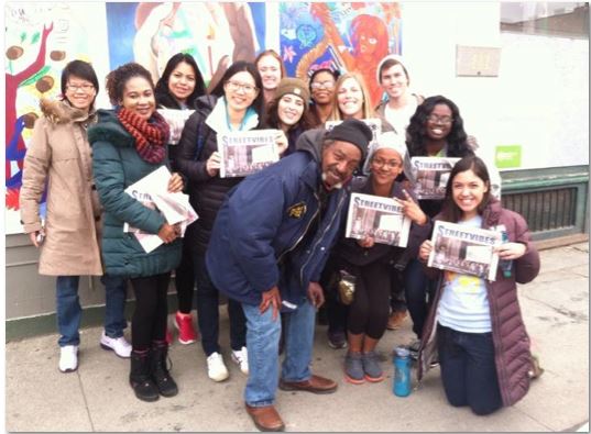 Nejat and her fellow volunteers made the front page of StreetVibes for their work with the homeless