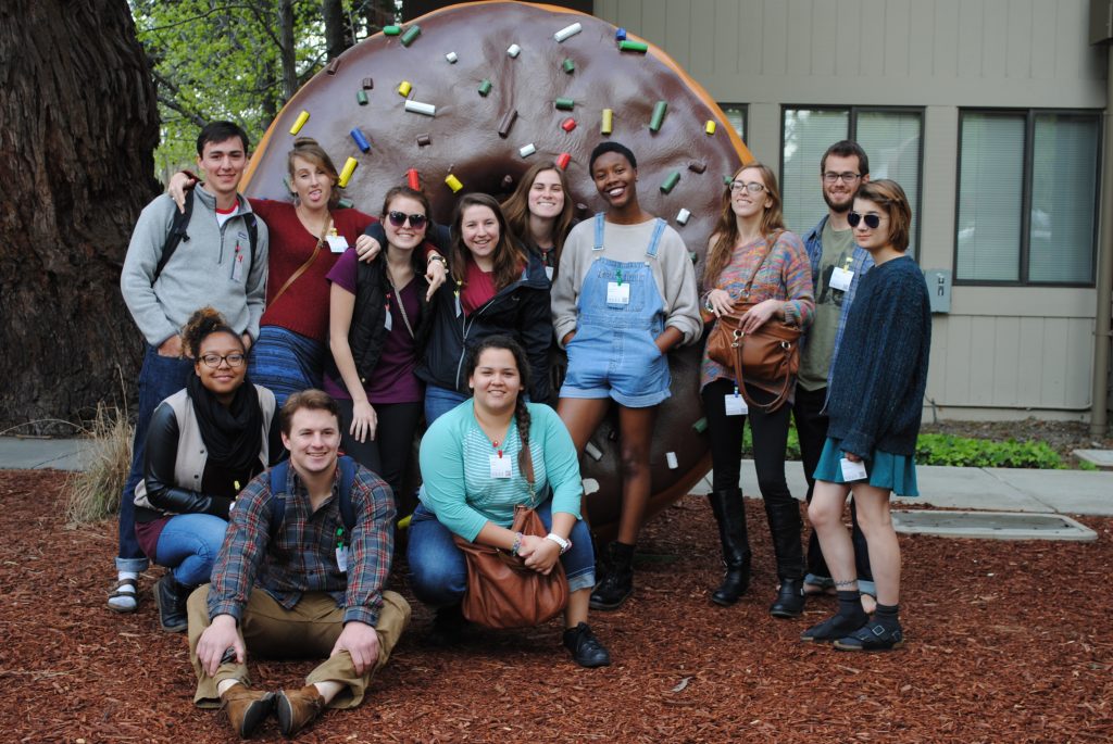 Penelope and her fellow CU students during a break in San Francisco for a group shot